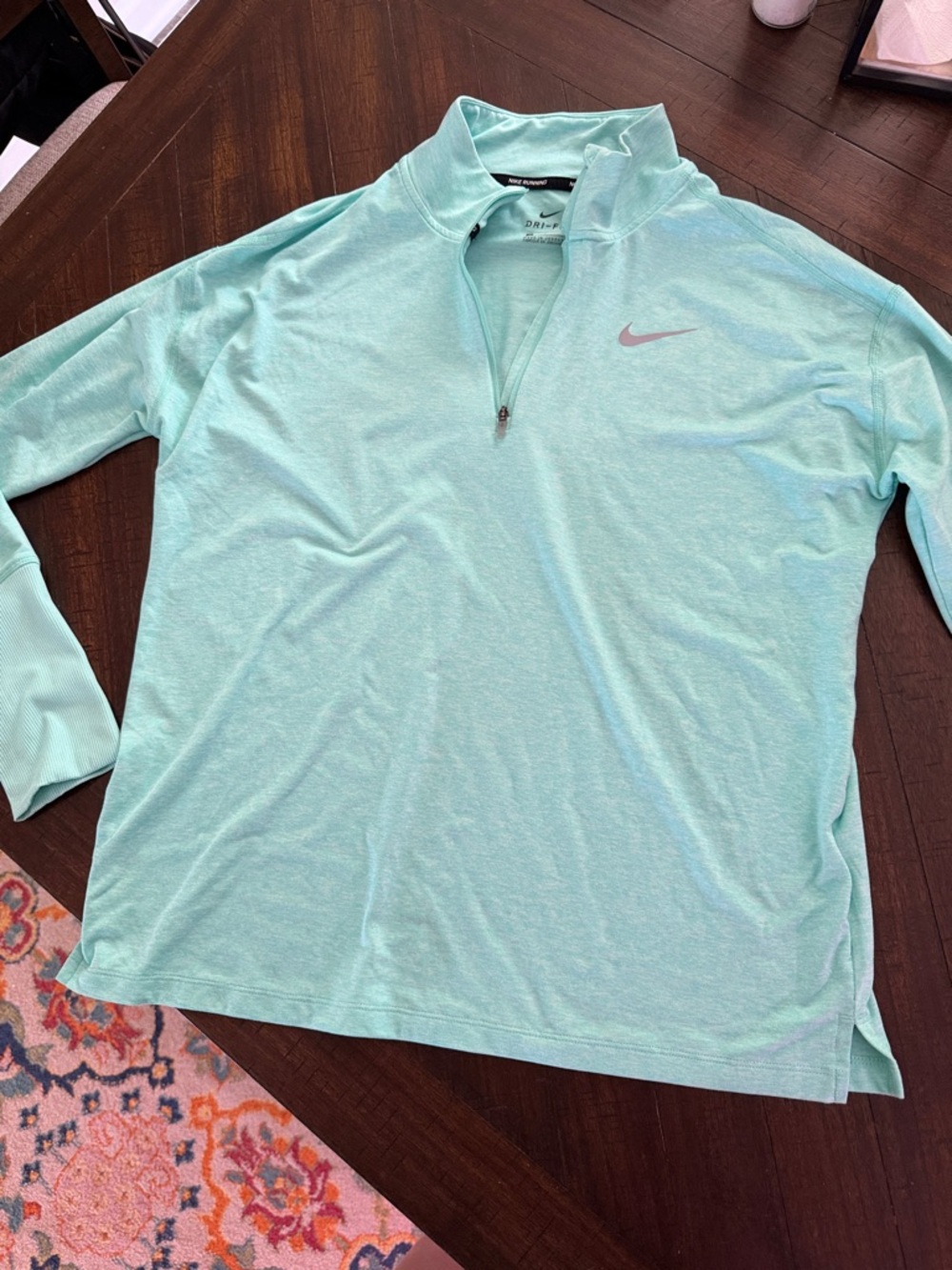 Nike Mint Green Quarter-Zip Performance Top